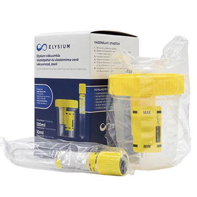 Elysium steril vákuumtűs vizeletgyűjtő pohár és vízminta-vevő vákumcső