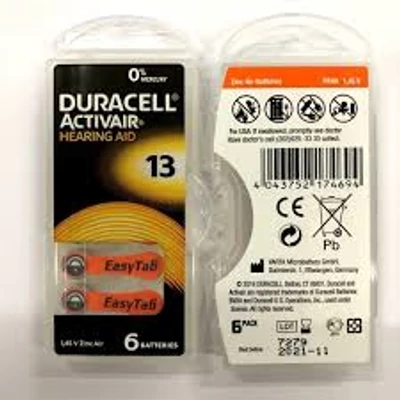 Duracell hallókészülék elem, PR48