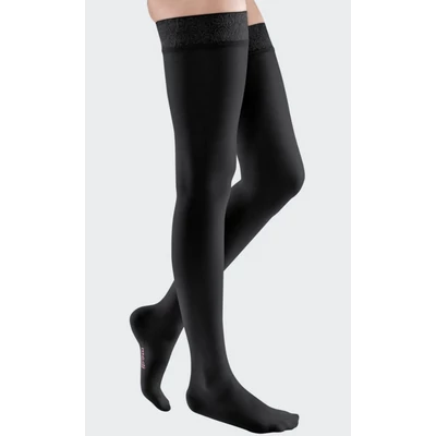 MEDI AG Elegance combtőig érő harisnya, II kompresszió, nyitott lábfejjel, szilikon betéttel