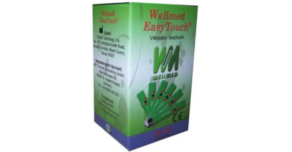 Tesztcsík Wellmed Easy Touch Vércukor 25 db